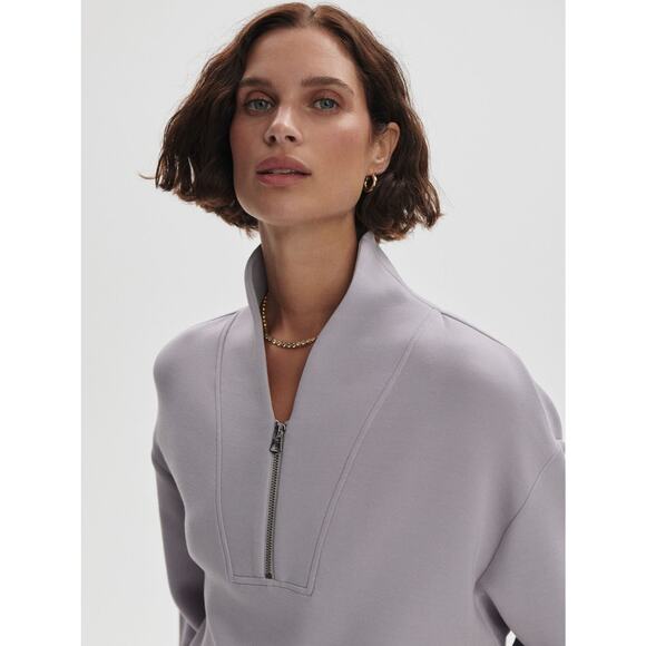 Varley | Women | Davidson Doublesoft Lilac Athletic Half Zip Sweatshirt | Large - Picture 14 of 15